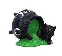 Nemesis Now Ooops Cat Cauldron Figurine, Black, 8.7cm