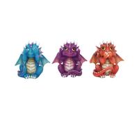 Nemesis Now Ornaments Three Wise Dragonlings Hand-Painted Hear, Speak,See No