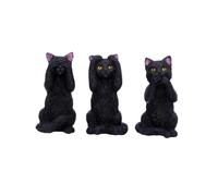 Nemesis Now Ornaments Three Wise Felines Hand-Painted Hear No Speak No See No