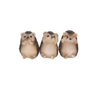 Nemesis Now Ornaments Three Wise Hedgehogs Hand-Painted Hear No Speak No See No
