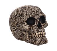 Nemesis Now Paisley Black and Gold Skull Head 15cm