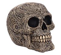Nemesis Now Paisley Skull 11.5cm, Resin, Black and Gold, Paisley Pattern Skull Ornament, Macabre Home Décor, Cast in the Finest Resin, Expertly Hand-Painted
