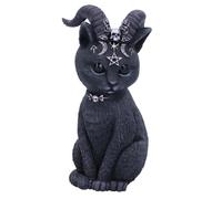 Nemesis Now Cult Cuties Pawzuph Figurine 11cm, Resin, Black, Scarily Adorable Horned Cat, Adorned with Small Skulls, Pentagrams and Moons, Cast in the Finest Resin, Hand-Painted
