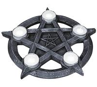 Nemesis Now Pentagram Tealight Holder 32cm Grey, Teal