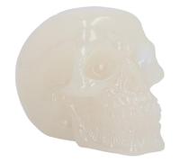 Nemesis Now Phosphorescent Skull 8cm, Medium, Resin, White, Glow in the Dark Skull Ornament, Luminous Green Glowing Skull, Macabre Home Décor, Cast in the Finest Resin