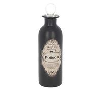 Nemesis Now Poison Potion Bottle 19cm - Gothic Apothecary Decorative Bottle - Black Ceramic Halloween Décor