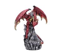Nemesis Now Prism Protector Resin Dragon Statue - Hand-Painted Red Dragon Figurine on Prism with LED Base Light - Gifts & Decor for Dragon Collectors