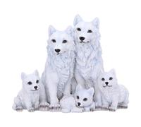 Nemesis Now Protected Pups Figurine 19cm, Resin, White, Wolf Family Figure, White Wolf Family Ornament, Collectable Wolf Giftware, Cast in the Finest Resin, Expertly Hand-Painted