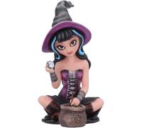 Nemesis Now Pruedence Witch Figurine, 15cm, Resin, Cute Witch Figurine, Witch and Potion Pot, Perfect for Witchcraft Lovers, Cast in the Finest Resin, Expertly Hand-Painted, Black