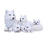 Nemesis Now Pups Protection Figurine 20.5cm, Resin, White, Wolf Babies and Mother Figure, White Wolf Mother Family Ornament, Collectable Wolf Giftware, Cast in the Finest Resin, Expertly Hand-Painted