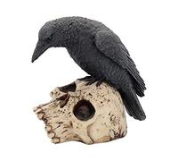 Nemesis Now Ravens Remains Figurine 13cm, Crow Skull Gothic Ornament, Black