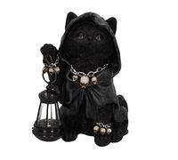 Nemesis Now Reapers Feline Cat Lantern Figurine, Black, 18.5cm