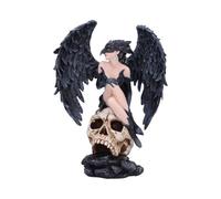 Nemesis Now Riven - Raven Decor, Gothic Resin Statue, Feathered-Winged Woman, Skull Base with Bird-Like Mask, Hand-Painted Collectible Art Piece