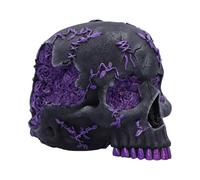 Nemesis Now Rose Geode Skull - Matte Black Halloween Decor Indoor with Sparkling Purple Accents, Gifts for men, Gothic Collectors, Crystal & Geode Enthusiasts, Occult Aesthetics, 15cm