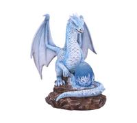 Nemesis Now Safira The Protector Resin Dragon Statue - Ice Blue Dragon with Egg, LED Illumination, Hand-Painted Dragon Figurine for Collectors
