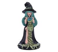 Nemesis Now Sage Sugar and Spice Figurine 17.5cm, Resin, Black/Green, Nature-Inspired Witch Crystal Ball Ornament, Ethereal Witch in Nature Figurine, Cast in the Finest Resin, Expertly Hand-Painted