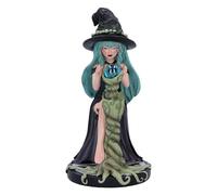 Nemesis Now Sage Sugar and Spice Figurine 17.5cm, Resin, Black/Green, Nature-Inspired Witch Crystal Ball Ornament, Ethereal Witch in Nature Figurine, Cast in the Finest Resin, Expertly Hand-Painted