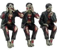 Nemesis Now See No, Hear No, Speak No Evil Zombies Figurine, Black, 10cm, Resin