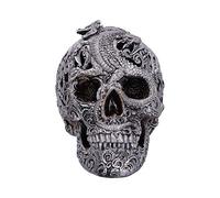 Nemesis Now Silver Cranial Drakos Engraved Dragon Skull Ornament, Polyresin, One Size
