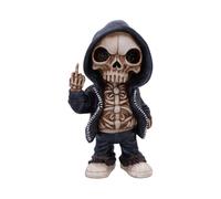 Nemesis Now Skeleton Flipping The Bird Figurine, Edgy Urban Street Art Inspired Decor, Hand-Painted Figure