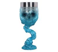 Nemesis Now Soul Spirit Goblet 19.3cm, Resin, Blue, Clear Blue Skull Goblet, Emblazoned Skull Dark Design, Removable Stainless Steel Insert, 2E+2 Milliliters