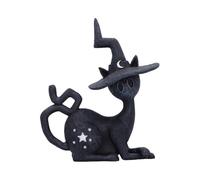 Nemesis Now Spell Cat Figurine - Hand-Painted Black Cat with Witch's Hat, For Cat Lovers, Gothic Halloween Decor - Charm