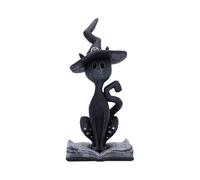 Nemesis Now Spell Cat Figurine - Hand-Painted Black Cat with Witch's Hat, For Cat Lovers, Gothic Halloween Decor - Conjure