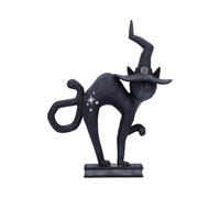 Nemesis Now Spell Cat Figurine - Hand-Painted Black Cat with Witch's Hat, For Cat Lovers, Gothic Halloween Decor - Hex