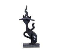 Nemesis Now Spell Cat Figurine - Hand-Painted Black Cat with Witch's Hat, For Cat Lovers, Gothic Halloween Decor - Enchant