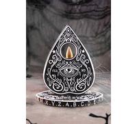 Nemesis Now Spirit Board Planchette Backflow Incense Burner 15cm, Resin, Black, Spirit Board Incense Holder, Black and White Spirit Board Design, Cast in Resin, Hand-Painted, Holds Incense Stick