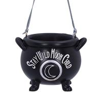 Nemesis Now Stay Wild Child Moon Hanging Ornament 6.1cm, Resin, Black, Exclusive Witch's Cauldron Witchcraft Design, Halloween and Christmas Decoration, Cast in the Finest Resin, Expertly Hand-Painted