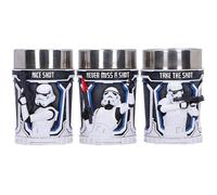 Nemesis Now Star Wars Stormtrooper Shot Glass Set of 3 - Collectible Resin Shot Glasses with 3D Sculpted Design, Stainless Steel Inserts, 8.7cm