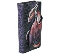 Nemesis Now Take Flight Embossed Purse Spacious Blue Dragon Wallet, 18.5cm, PU Leather, Red/Black, Intricate Baroque Designs, Wing Opening Purse, Multiple Card Slots & Zipped Coin Compartment