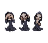 Nemesis Now Three Wise 11cm See No Hear No Speak No Evil Cartoon Grim Reapers, Black