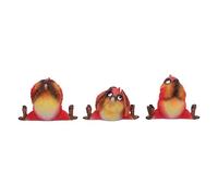 Nemesis Now Three Wise See No Evil Hear No Evil Speak No Evil Figurines, Adorable Hand-Painted Resin Collectibles and Gift - Birds