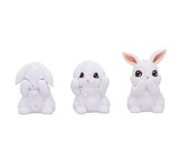 Nemesis Now Three Wise Bunnies Figurines, Resin, Cast in the Finest Resin, Expertly Hand-Painted