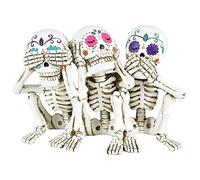 Nemesis Now Three Wise Calaveras Skeleton Figurine 20.3cm, Polyresin, White, One Size