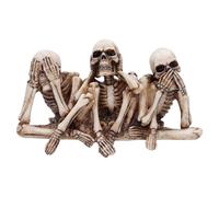Nemesis Now Three Wise Corpse Figurines 7.3cm - Gothic Skeleton Home Decor, See Hear Speak No Evil, Hand Painted Resin Statue, Gifts For Collectors