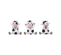 Nemesis Now Three Wise See No Evil Hear No Evil Speak No Evil Figurines, Adorable Hand-Painted Resin Collectibles and Gift - Cows