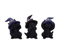 Nemesis Now Three Wise Familiars See No Hear No Speak No Evil Black Cats Figurine,9.2cm
