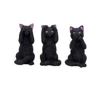 Nemesis Now Three Wise Felines Black Cat Ornament Black