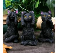 Nemesis Now Three Wise Felines Black Witches Cats Gothic Animal Cute Gift 8.5cm
