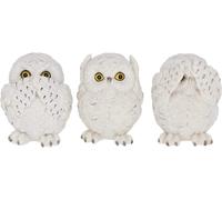 Nemesis Now Three Wise Owls Figurine 8cm White