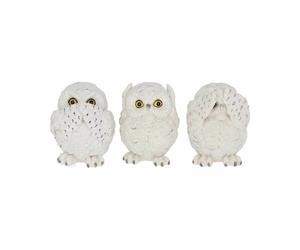 Nemesis Now Three Wise Owls Snowy White Owl Birds Nature Cute Gift 8cm