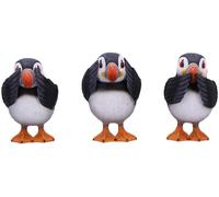 Nemesis Now Three Wise Puffins Set of 3 Puffins Figurines 8cm, Resin, Black/White, Cast in the Finest Resin, Expertly Hand-Painted