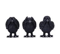Nemesis Now Ornaments Three Wise Ravens Hear No Speak No See No