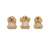 Nemesis Now Three Wise See No Evil Hear No Evil Speak Figurines, Adorable Hand-Painted Resin Collectibles and Gift - Golden Labradors