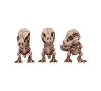 Nemesis Now Three Wise See No Evil Hear No Evil Speak No Evil Figurines, Adorable Hand-Painted Resin Collectibles and Gift - Tyrannasaurus Rex Skeletons