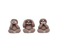 Nemesis Now Three Wise See No Evil Hear No Evil Speak No Evil Figurines, Adorable Hand-Painted Resin Collectibles and Gift - Sloths