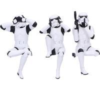 Nemesis Now Three Wise Sitting Stormtrooper Figurines 11cm, Resin, White, Official Original Stormtrooper, Three Wise Shelf Sitters, Sci-Fi Movie Collectible, Cast in the Finest Resin, Hand-Painted